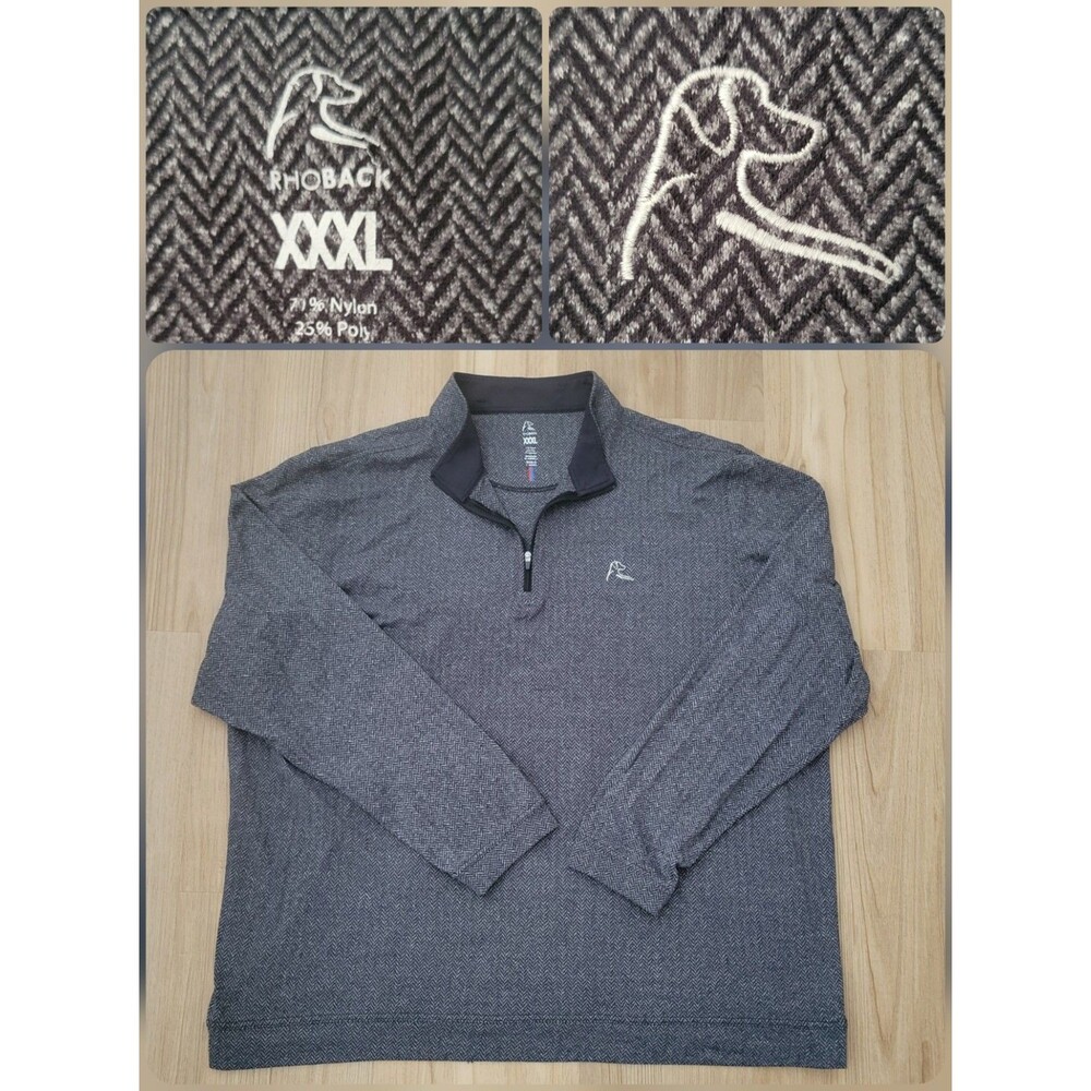 Rhoback Men's Herringbone Performance Quarter Zip Sweater Size 3XL WORN READ